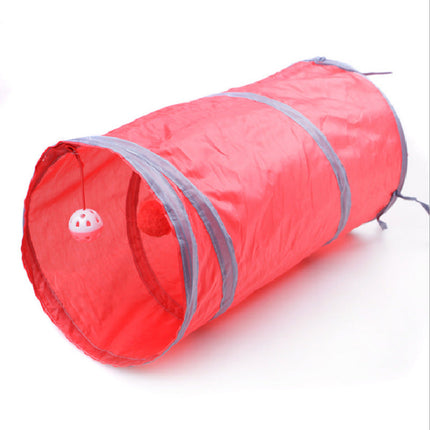 Collapsible Cat Tunnel Toy with Hanging Balls | Foldable Design for Interactive Cat Play