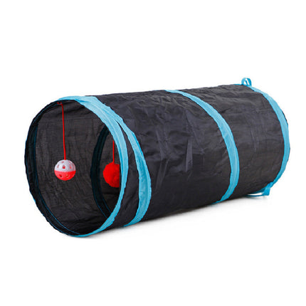 Collapsible Cat Tunnel Toy with Hanging Balls | Foldable Design for Interactive Cat Play