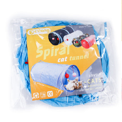Collapsible Cat Tunnel Toy with Hanging Balls | Foldable Design for Interactive Cat Play