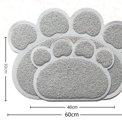Splash-Proof Cat Litter Mat with Gray Cat Paw Design | Easy-Clean Solution for Mess-Free Home