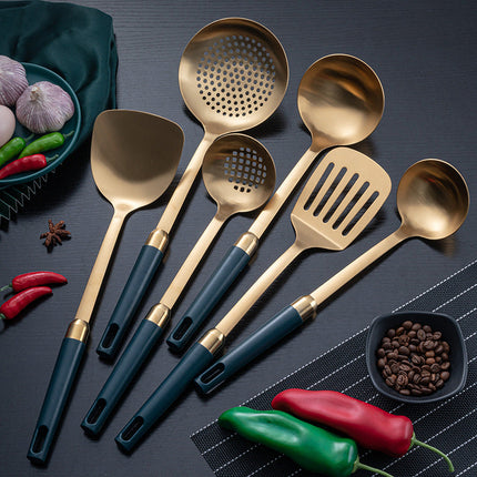 Gold-Plated Stainless Steel Kitchenware Set with Elegant Design | Durable Cooking Utensils for Everyday Use