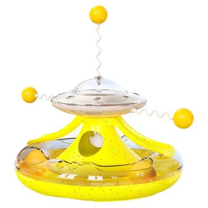 Interactive Cat Turntable Toy with Treat Dispenser & Trackball | Engaging IQ-Building Fun for Cats
