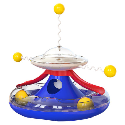 Interactive Cat Turntable Toy with Treat Dispenser & Trackball | Engaging IQ-Building Fun for Cats
