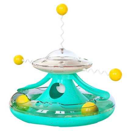 Interactive Cat Turntable Toy with Treat Dispenser & Trackball | Engaging IQ-Building Fun for Cats