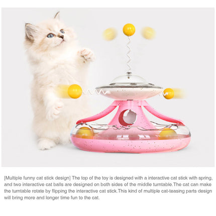 Interactive Cat Turntable Toy with Treat Dispenser & Trackball | Engaging IQ-Building Fun for Cats