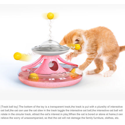 Interactive Cat Turntable Toy with Treat Dispenser & Trackball | Engaging IQ-Building Fun for Cats