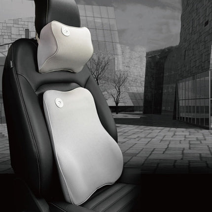 Car Memory Foam Cushion with 3D Headrest & Lumbar Support | Ultimate Comfort for Pain-Free Driving