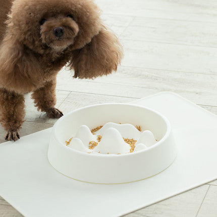Pet Slow Food Bowl with Mountain Design for Slow Eating | Encourages Healthy Eating Habits for Cats and Dogs