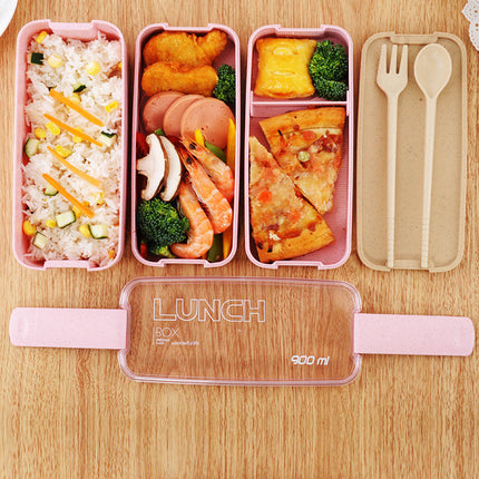 Eco-Friendly Three Layer Bento Lunch Box with Silicone Sealing Ring | Adjustable Meal Separator for Easy Meal Prep