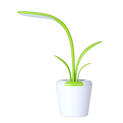 Plant-Shaped LED Desk Lamp with Touch Control & Multiple Brightness Levels | USB Rechargeable Night Light for Home Decor