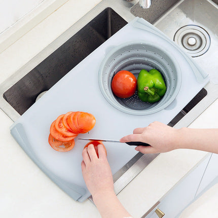 3-in-1 Chopping Board with Detachable Drain Basin | Durable Kitchen Tool for Easy Food Preparation