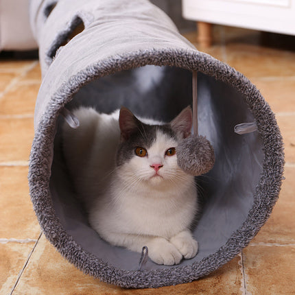 Cat Tunnel Toy with Collapsible Design & Durable Suede Material | Engaging Activity for Indoor and Outdoor Fun