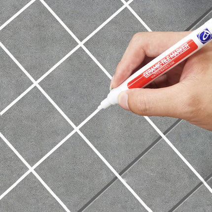 Grout Pen for Ceramic Tiles, Waterproof Grout Paint Pen, Grout Colorant for Bathroom and Kitchen Tile Lines