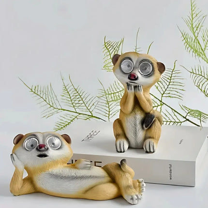 Solar-Powered Meerkat Light Figures with Glowing Eyes | Whimsical Waterproof Garden Decor for Magical Nights