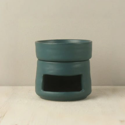 Ceramic Aromatherapy Diffuser with Dual-Chamber Design | Natural Elegance for Calming Scents and Soft Candle Glow