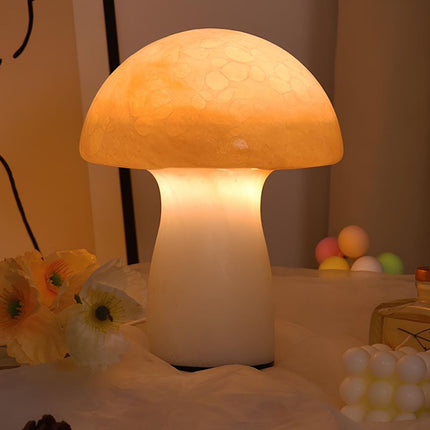 Dimmable Mushroom Table Lamp with Premium Speckled Glass | Adjustable Lighting for Elegant Home Decor