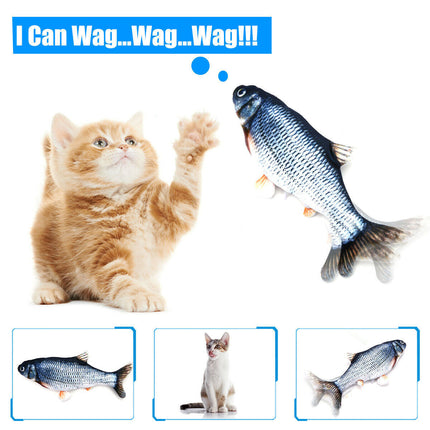 Realistic Electric Fish Cat Toy with USB Rechargeable Design | Interactive Playtime for Cats with Catnip Infusion