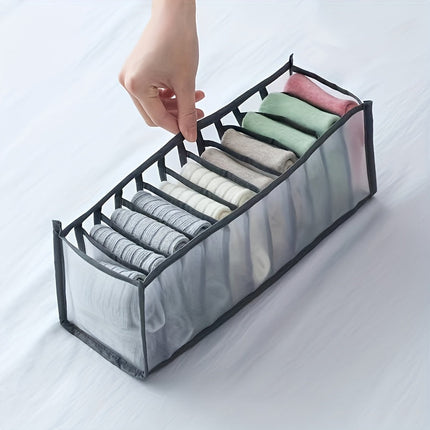 Drawer Organizer for Underwear and Socks, Clothes Organizer with 7 or 11 Compartments