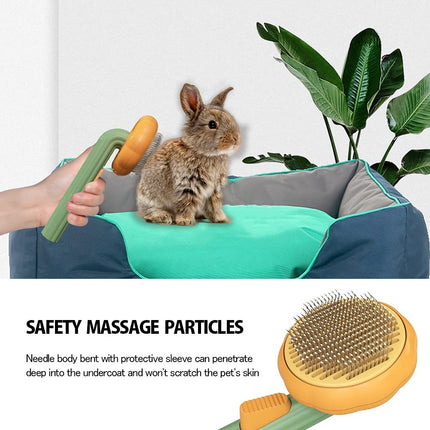 Self-Cleaning Slicker Brush for Dogs & Cats with Ergonomic Handle | Deep Grooming for Healthy, Shiny Fur