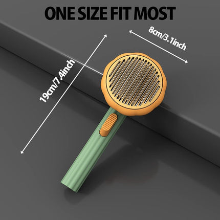 Self-Cleaning Slicker Brush for Dogs & Cats with Ergonomic Handle | Deep Grooming for Healthy, Shiny Fur