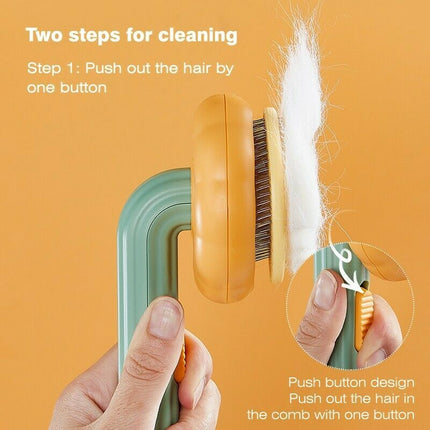 Self-Cleaning Slicker Brush for Dogs & Cats with Ergonomic Handle | Deep Grooming for Healthy, Shiny Fur