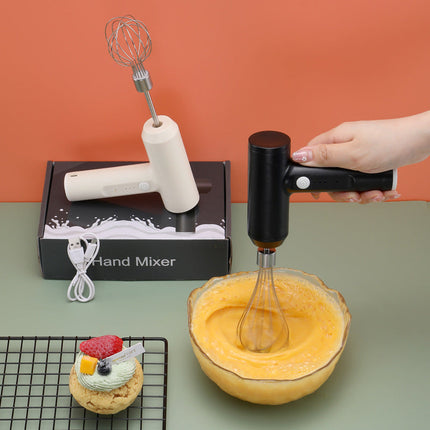 Cordless USB Rechargeable Electric Egg Beater with 3 Speeds & Dual Whisks | Portable Kitchen Mixer for Whipping and Blending