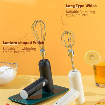 Cordless USB Rechargeable Electric Egg Beater with 3 Speeds & Dual Whisks | Portable Kitchen Mixer for Whipping and Blending