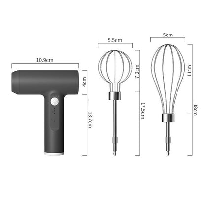 Cordless USB Rechargeable Electric Egg Beater with 3 Speeds & Dual Whisks | Portable Kitchen Mixer for Whipping and Blending