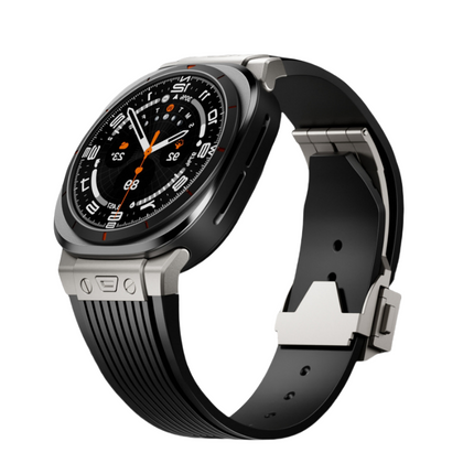 Silicone Watch Band for Samsung Galaxy Watch Ultra, Samsung Watch Band with Folding Buckle and Curved Design