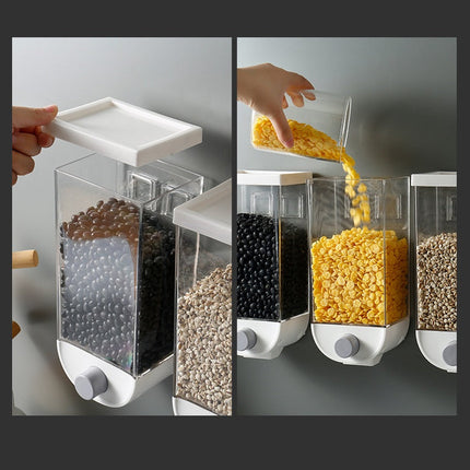 Airtight Grain Storage Container for Kitchen with Easy-Press Dispenser | Keeps Dry Foods Fresh and Organized