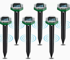 Gopher Repellent Solar Powered, Mole Repeller Stakes 4 Pack, Sonic Vole Repeller for Lawn and Garden Pest Control