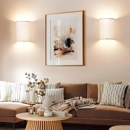 Linen Glow Wall Light with Remote Control & Dimmable Feature | Cordless Ambient Lighting for Relaxation and Decor