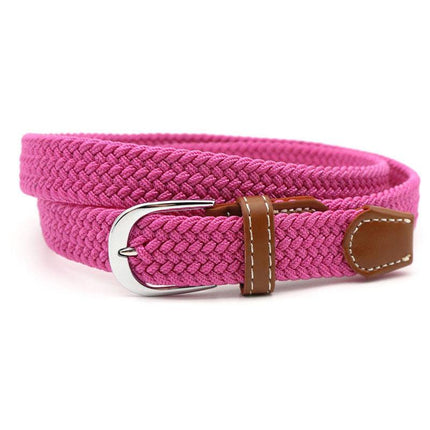 Stretch Belt with Silver Buckle, Woven Braided Belt with No Holes – image 14