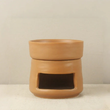 Ceramic Aromatherapy Diffuser with Dual-Chamber Design | Natural Elegance for Calming Scents and Soft Candle Glow