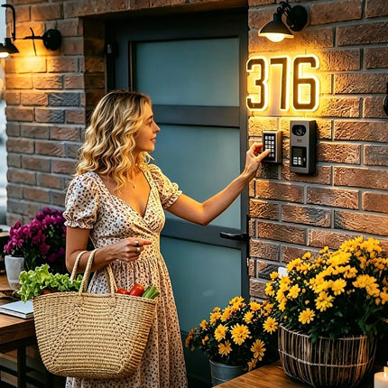 Solar House Number Light with Automatic Dusk Sensor | Modern Black Design for Enhanced Nighttime Visibility
