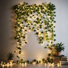 Botanical Garland Light with Warm White Glow | Nature-Inspired Decor for Elegant Home Ambiance