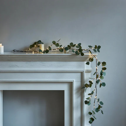 Botanical Garland Light with Warm White Glow | Nature-Inspired Decor for Elegant Home Ambiance
