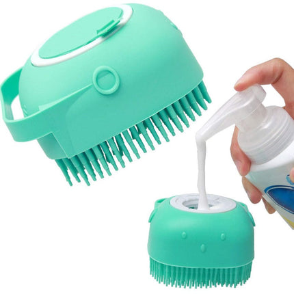 Pet Shampoo Massager Brush with Silicone Bristles | 2-in-1 Grooming Tool for Relaxing Bath Time