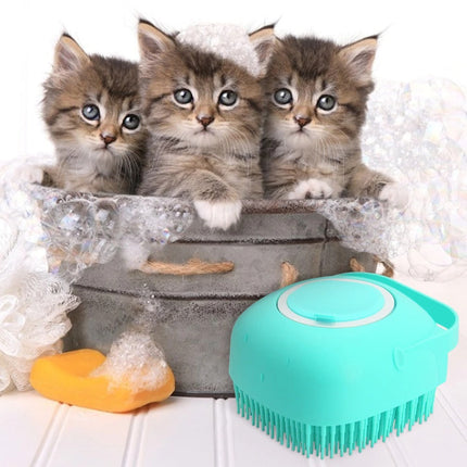 Pet Shampoo Massager Brush with Silicone Bristles | 2-in-1 Grooming Tool for Relaxing Bath Time