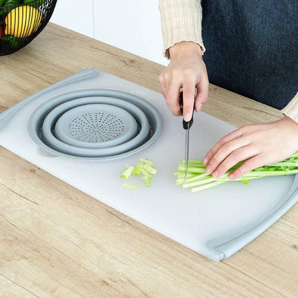 3-in-1 Chopping Board with Detachable Drain Basin | Durable Kitchen Tool for Easy Food Preparation