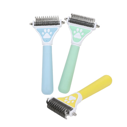 Double-Sided Dog Brush & Hair Remover with Comfortable Grip | De-Shedding Tool for Effortless Grooming