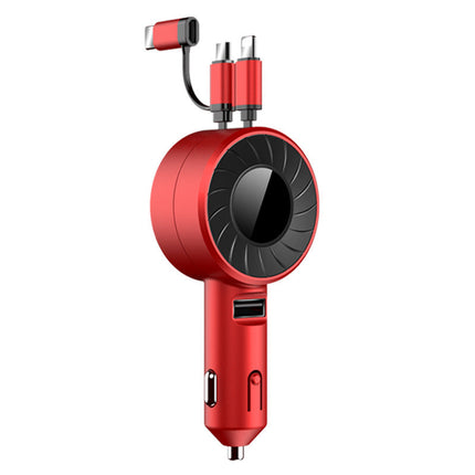 3-in-1 Retractable Car Charger for Apple, Android & Type-C | Fast Charging with Safety Features for On-the-Go Use