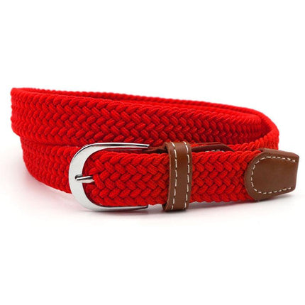 Stretch Belt with Silver Buckle, Woven Braided Belt with No Holes, Elastic Belt for Everyday Comfort – image 13