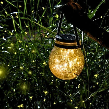Solar-Powered Lantern with Dusk Sensor & Jute Rope Handle | Weather-Resistant Outdoor Lighting for Cozy Evenings
