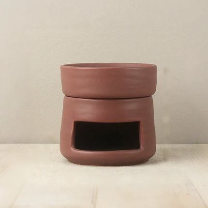 Ceramic Aromatherapy Diffuser with Dual-Chamber Design | Natural Elegance for Calming Scents and Soft Candle Glow