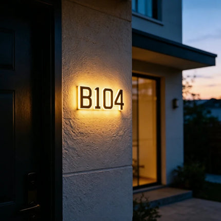 Solar House Number Light with Automatic Dusk Sensor | Modern Black Design for Enhanced Nighttime Visibility