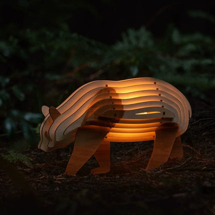 Wooden Animal Light with DIY Puzzle Assembly & Sensor Control | Unique Decorative Nightlight for Home Decor