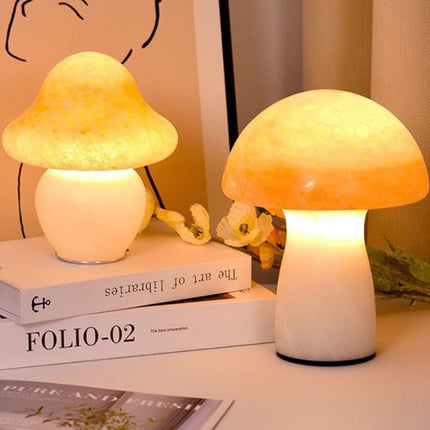 Dimmable Mushroom Table Lamp with Premium Speckled Glass | Adjustable Lighting for Elegant Home Decor