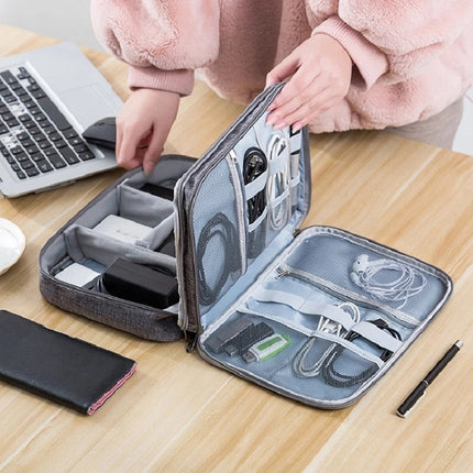 Electronic Organizer Travel Cable Bag with Double Layer Design | Waterproof Storage for Accessories and Gadgets