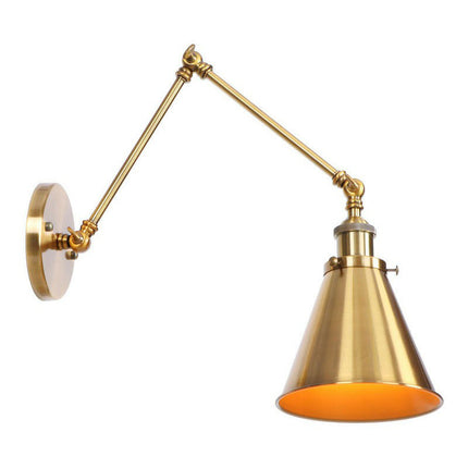 Wall Sconces, Brass Swing Arm Wall Lamp with Metal Shade – image 4